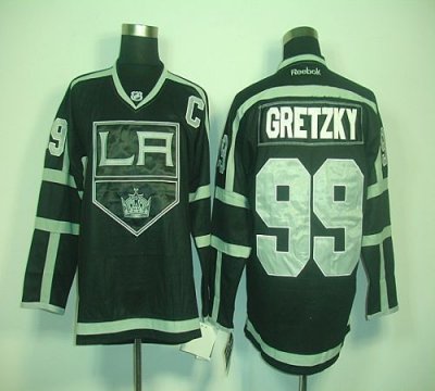 Jerseys Factory Cheap Kings #99 Wayne Gretzky Black Ice Embroide