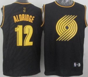 Jerseys Factory Cheap Blazers #12 Lamarcus Aldridge Black Precio