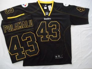 Jerseys Factory Cheap Steelers #43 Troy Polamalu Black Field Sha