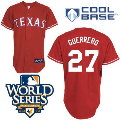 Jerseys Factory Cheap Rangers #27 Vladimir Guerrero Red 2010 Wor