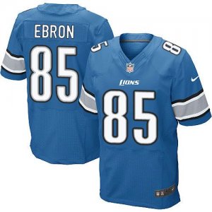 Jerseys Factory Cheap Nike Lions #85 Eric Ebron Blue Team Color