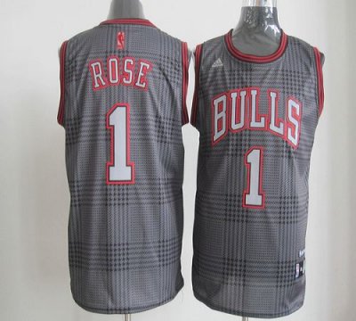 Jerseys Factory Cheap Bulls #1 Derrick Rose Black Rhythm Fashion