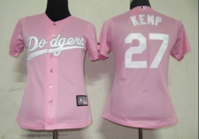 Jerseys Factory Cheap Dodgers #27 Matt Kemp Pink Lady Fashion Em