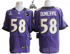 Jerseys Factory Cheap Nike Ravens #58 Elvis Dumervil Purple Team