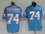 Jerseys Factory Cheap Oilers #74 Bruce Matthews Baby Blue Stitch