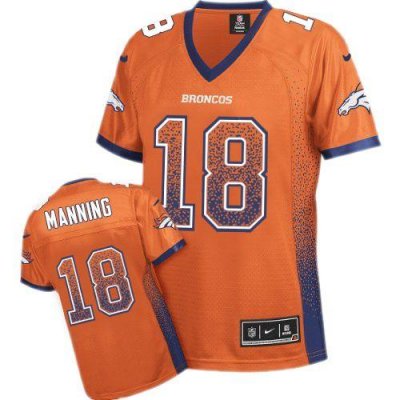 Jerseys Factory Cheap Nike Broncos #18 Peyton Manning Orange Tea