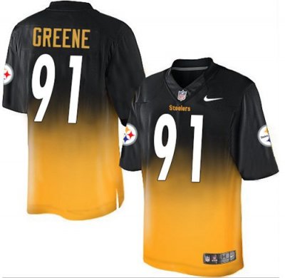 Jerseys Factory Cheap Nike Steelers #91 Kevin Greene Black/Gold