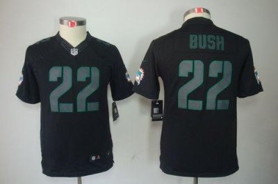 Jerseys Factory Cheap Nike Dolphins #22 Reggie Bush Black Impact