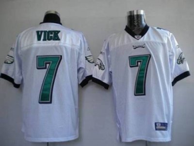 Jerseys Factory Cheap Eagles #7 Michael Vick White Embroidered Y