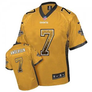 Jerseys Factory Cheap Nike Saints #7 Morten Andersen Gold Men's