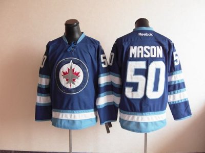 Jerseys Factory Cheap Jets #50 Chris Mason Dark Blue 2011 Style