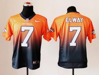Jerseys Factory Cheap Nike Broncos #7 John Elway Orange/Navy Blu