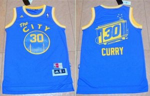 Jerseys Factory Cheap Warriors #30 Stephen Curry Blue Throwback