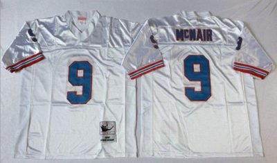Jerseys Factory Cheap Mitchell And Ness Oilers #9 Steve McNair W