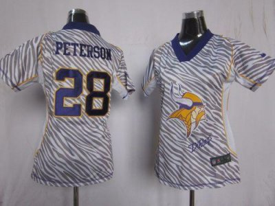 Jerseys Factory Cheap Nike Vikings #28 Adrian Peterson Zebra Wom