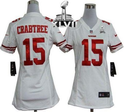 Jerseys Factory Cheap Nike 49ers #15 Michael Crabtree White Supe