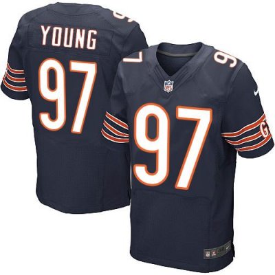 Jerseys Factory Cheap Nike Bears #97 Willie Young Navy Blue Team