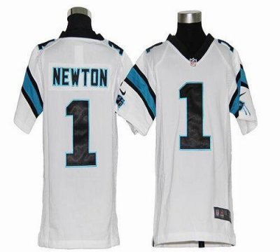 Jerseys Factory Cheap Nike Panthers #1 Cam Newton White Youth Em