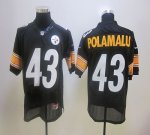 Jerseys Factory Cheap Nike Steelers #43 Troy Polamalu Black Stit
