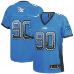 Jerseys Factory Cheap Nike Lions #90 Ndamukong Suh Light Blue Te