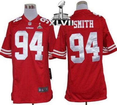Jerseys Factory Cheap Nike 49ers #94 Justin Smith Red Team Color