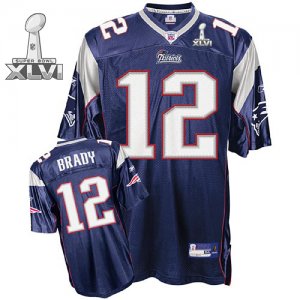 Jerseys Factory Cheap Patriots #12 Tom Brady Blue Super Bowl XLV