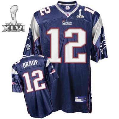 Jerseys Factory Cheap Patriots #12 Tom Brady Blue Super Bowl XLV