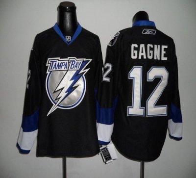 Jerseys Factory Cheap Lightning #12 Simon Gagne Black Embroidere