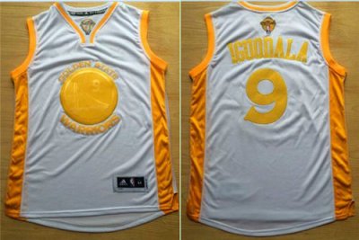 Jerseys Factory Cheap Warriors #9 Andre Iguodala White(Gold No.)
