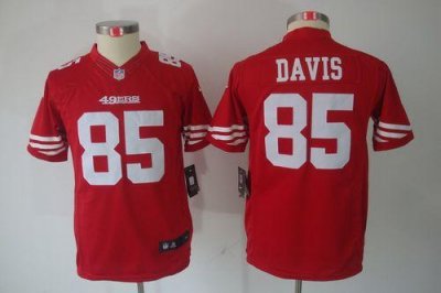 Jerseys Factory Cheap Nike 49ers #85 Vernon Davis Red Team Color