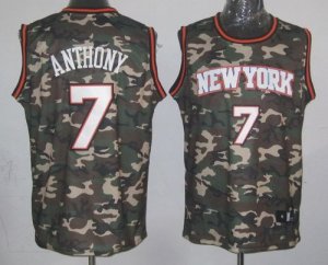 Jerseys Factory Cheap Knicks #7 Carmelo Anthony Camo Stealth Col