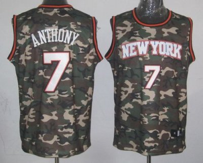 Jerseys Factory Cheap Knicks #7 Carmelo Anthony Camo Stealth Col