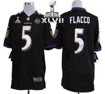 Jerseys Factory Cheap Nike Ravens #5 Joe Flacco Black Alternate