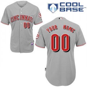 Jerseys Factory Cheap Reds Personalized Authentic Grey Baseball