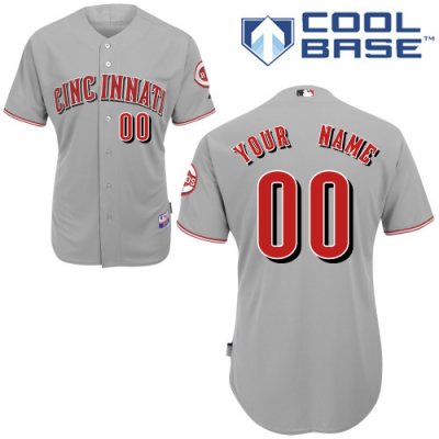 Jerseys Factory Cheap Reds Personalized Authentic Grey Baseball
