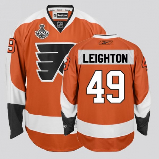 Jerseys Factory Cheap Flyers #49 Michael Leighton Embroidered Or - Click Image to Close
