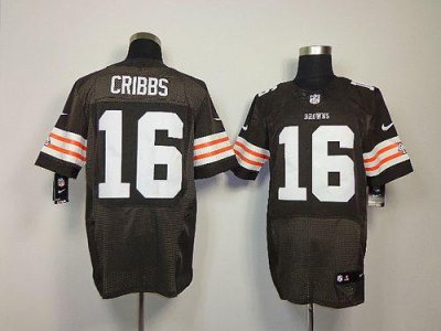 Jerseys Factory Cheap Nike Browns #16 Josh Cribbs Brown Team Col