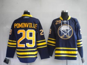 Jerseys Factory Cheap Sabres #29 Jason Pominville Embroidered Bl