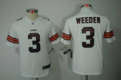 Jerseys Factory Cheap Nike Browns #3 Brandon Weeden White Youth