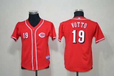 Jerseys Factory Cheap Reds #19 Joey Votto Red Cool Base Embroide