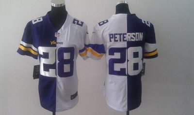 Jerseys Factory Cheap Nike Vikings #28 Adrian Peterson Purple/Wh