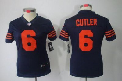 Jerseys Factory Cheap Nike Bears #6 Jay Cutler Navy Blue Women's