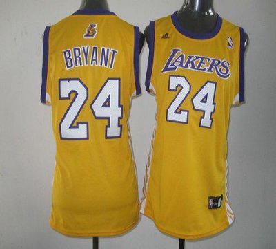 Jerseys Factory Cheap Lakers #24 Kobe Bryant Yellow Women's Home