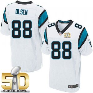Jerseys Factory Cheap Nike Panthers #88 Greg Olsen White Super B