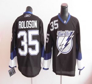 Jerseys Factory Cheap Lightning #35 Dwayne Roloson Black Embroid