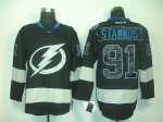Jerseys Factory Cheap Lightning #91 Steven Stamkos Black Ice Emb