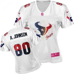 Jerseys Factory Cheap Nike Texans #80 Andre Johnson White Women'