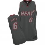 Jerseys Factory Cheap Heat #6 LeBron James Grey Graystone Fashio