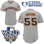 Jerseys Factory Cheap Giants #55 Tim Lincecum Grey 2010 World Se