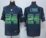 Jerseys Factory Cheap Nike Seahawks #24 Marshawn Lynch Steel Blu